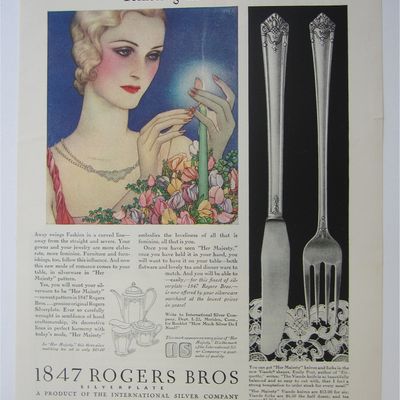 1931 1847 Rogers Bros. with Woman Lighting Candle