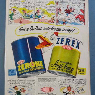 1940's Du Pont Zerex Anti Freeze with Duck Between Cans