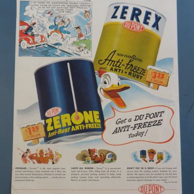 1940's Du Pont Zerex Anti Freeze with Duck Between Cans