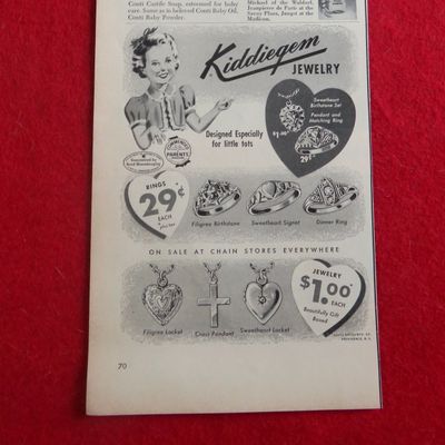 1953 Kiddiegem Jewelry with Rings & Pendants