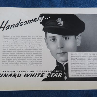 1938 Cunard White Star with Handsome Little Boy
