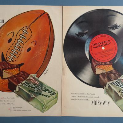 1950's Mars Milky Way Candy Bar with Football & Record