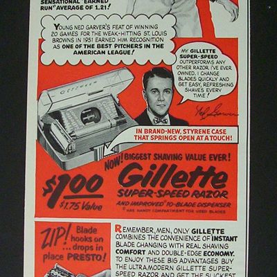 1952 Gillette Super-Speed Razor w/ Ned  Garver