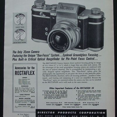 1950 Rectaflex Camera with Picture of Rectaflex Camera