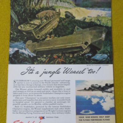 1945 Studebaker with Soldiers In A Jungle Weasel