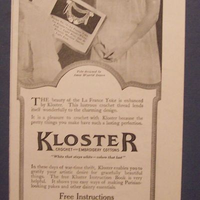1918  Kloster  Crochet  &  Embroidery  Cottons