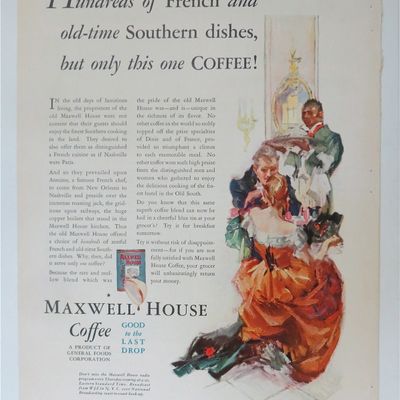 1930 Maxwell House Coffee w/Man Serving A Couple
