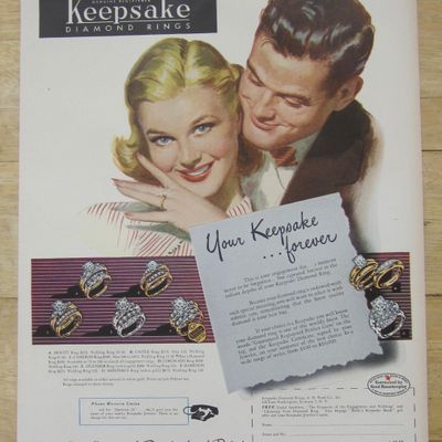 1952 Keepsake Diamond Rings with Woman Smiling