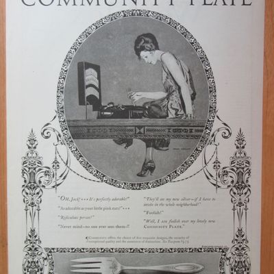 1923 Community Plate Silverware with Woman & Silverware
