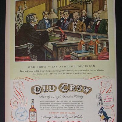 1952 Old Crow Whiskey with Old Crow Wins Decision
