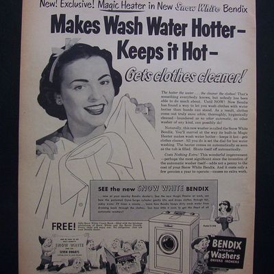 Vintage Ad: 1952 Bendix Washer/Snow White & The Dwarfs