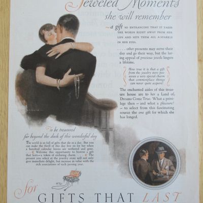 1926 Jeweled Moments with Woman Kissing Man