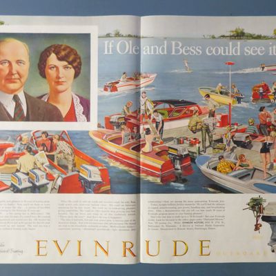 1958 Evinrude with Ole & Bess Evinrude