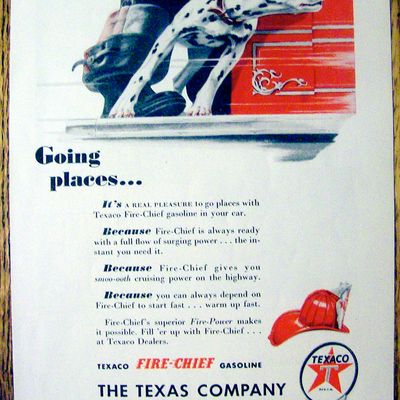 1947 Texaco Fire Chief Gasoline w/ a Dalmatian on Truck