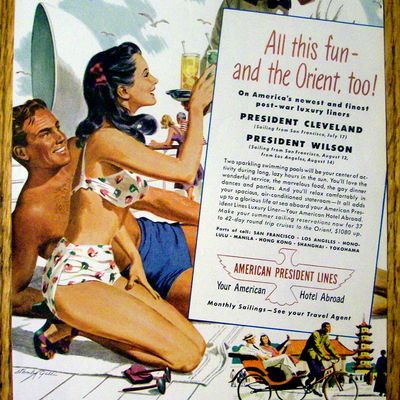 1948 American President Lines w/ Couple Getting Drinks