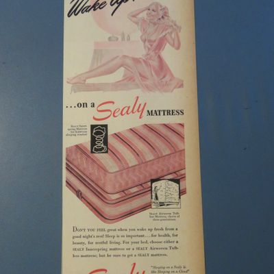 1946 Sealy Mattress with Lovely Woman In Nightie