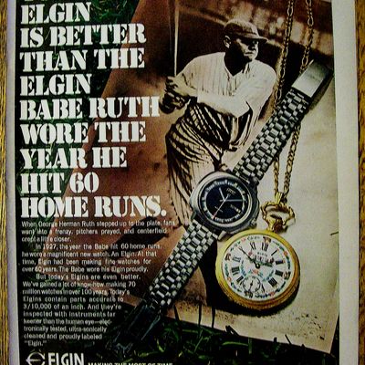 1970 Elgin Watches with Baseball's Babe Ruth