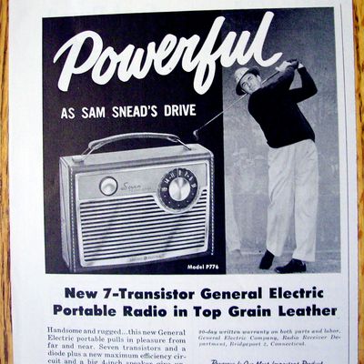 Vintage Ad: 1959 G.E. Portable Radio w/ Sam Snead