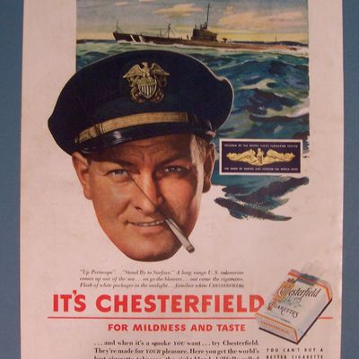 1943 Chesterfield Cigarettes w/ U. S. Submarine Service