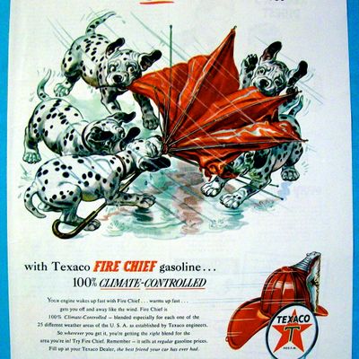 1954 Texaco Fire Chief Gasoline with Dalmatian Puppies