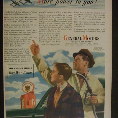 1944 General Motors with Man Pointing Out Airplanes