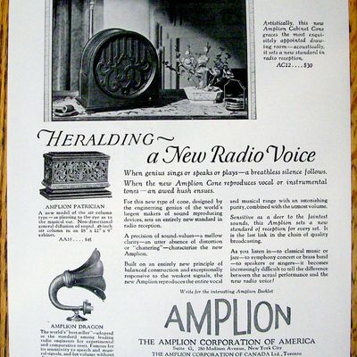 Vintage Ad: 1926 Amplion Cabinet Cone
