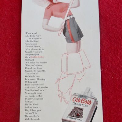 1939 Old Gold Cigarettes with Betty Petty Fishing