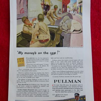 1944 Pullman Company with Soldiers Trying To Move Cow