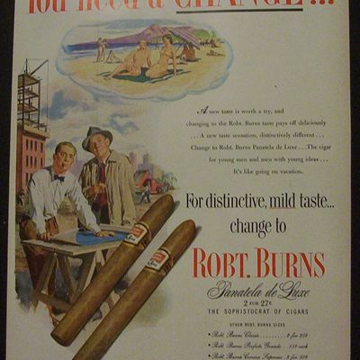 1952  Robt  Burns Panatela de Luxe  Cigars