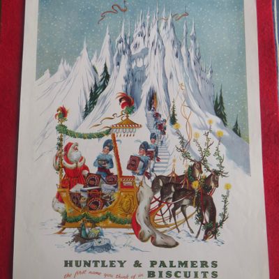 1953 Huntley & Palmers Biscuits with Santa & Reindeers