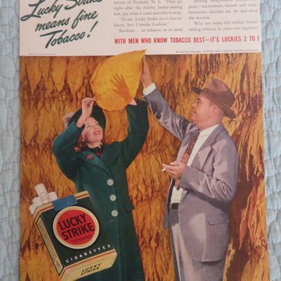 1941 Lucky Strike Cigarettes with Man & Woman & Leaf