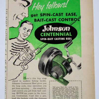 Vintage 1959 Johnson Centennial Spin Bait Casting Reel