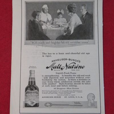 1917 Malt Nutrient with Family Celebrating With A Cake