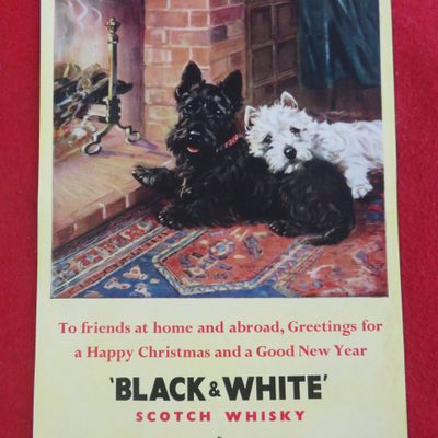 1950's Black & White Scotch Whiskey with Black & White