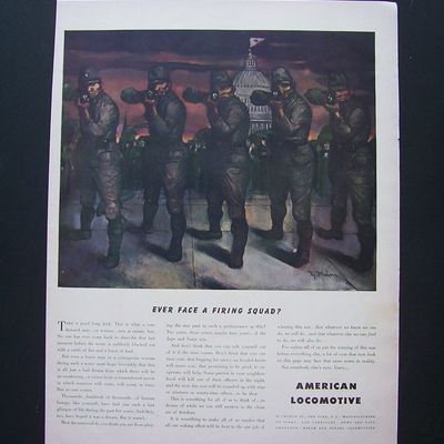 1943 American Locomotive with Line of Men with Guns