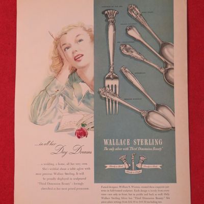 1951 Wallace Sterling Silver with Woman Daydreaming