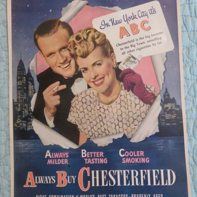 1946 Chesterfield Cigarettes With Man & Woman