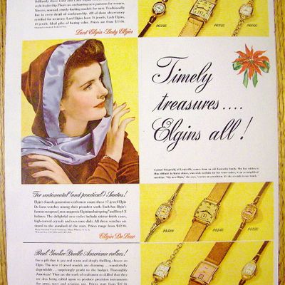 1941 Elgin Watches with Lovely Woman & Watches