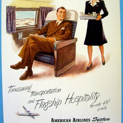 1946 American Airlines with Stewardess and Man