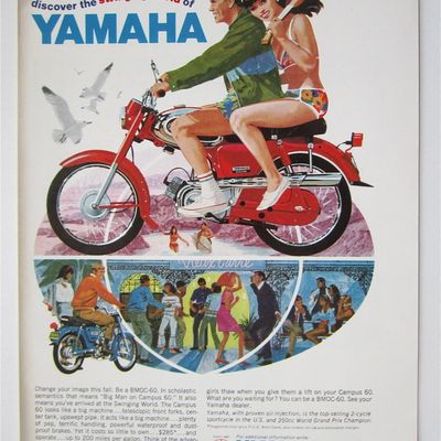 1966 Yamaha with Man & Woman on a Campus 60