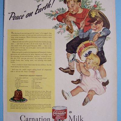 1945 Carnation Milk with Three Children Playing