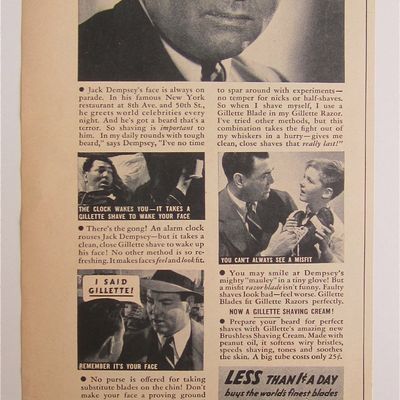 1938 Gillette Blades with Boxing Legend Jack Dempsey