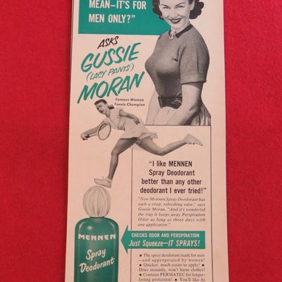 1951 Mennen Spray Deodorant w/ Gussie Moran