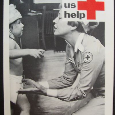 1967 American Red Cross Volunteer with Woman & Child