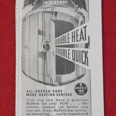 1936 Ha Dees Car Heating with Copper Core Heating
