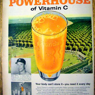 1959 Powerhouse Orange Juice with Mickey Mantle
