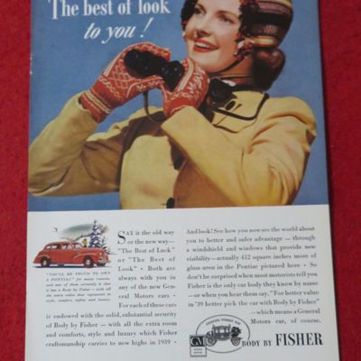 1939 Body By Fisher with Woman & Binoculars