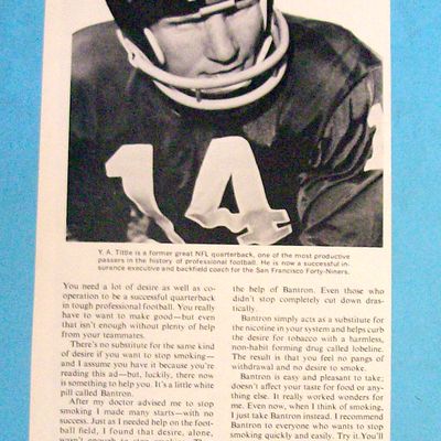 1967 Bantron Stop Smoking with Y. A. Tittle