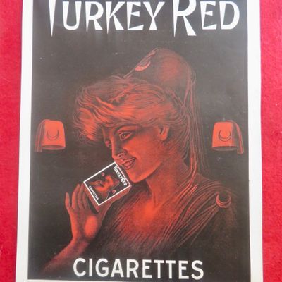 1950's Turkey Red Cigarettes with Woman & Cigarettes