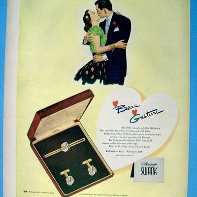 Vintage Ad: 1949 Swank Beau Knot Tie Clip & Cuff Links